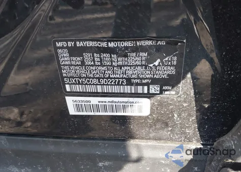 2020 BMW X3 xDrive30I from USA, damaged, VIN 5UXTY5C08L9D22773